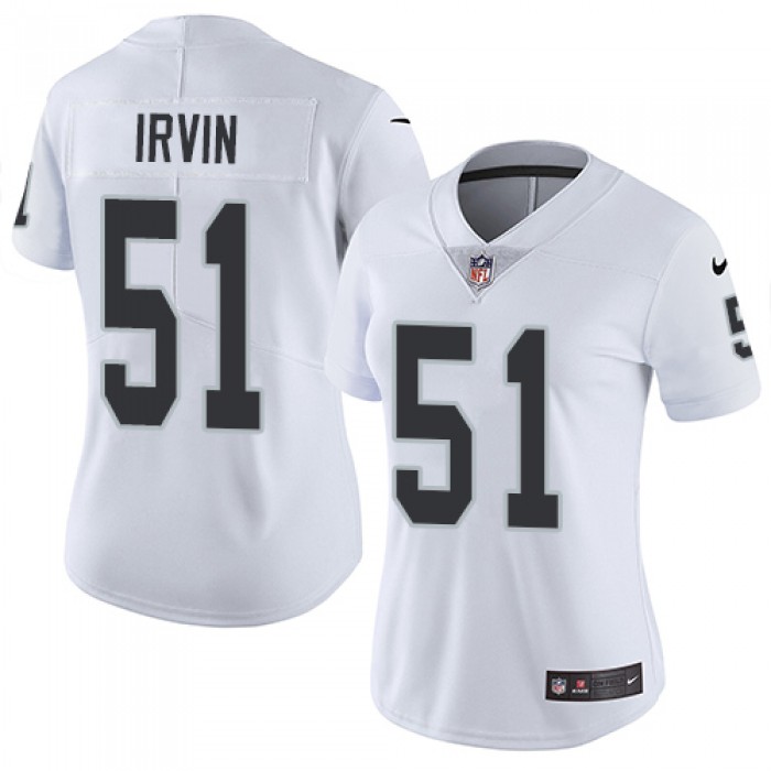 Nike Raiders #51 Bruce Irvin White Women's Stitched NFL Vapor Untouchable Limited Jersey