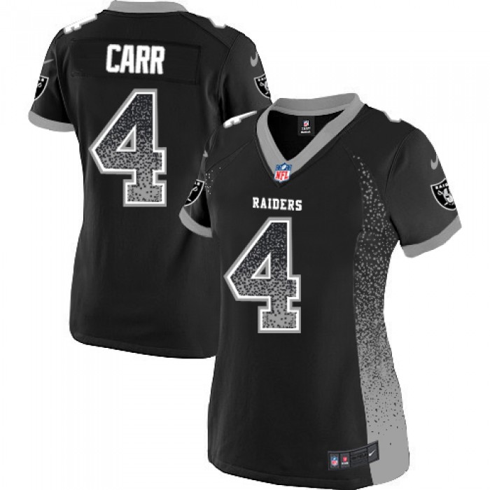 Nike Raiders #4 Derek Carr Black Women's Stitched NFL Elite Drift Fashion Jersey