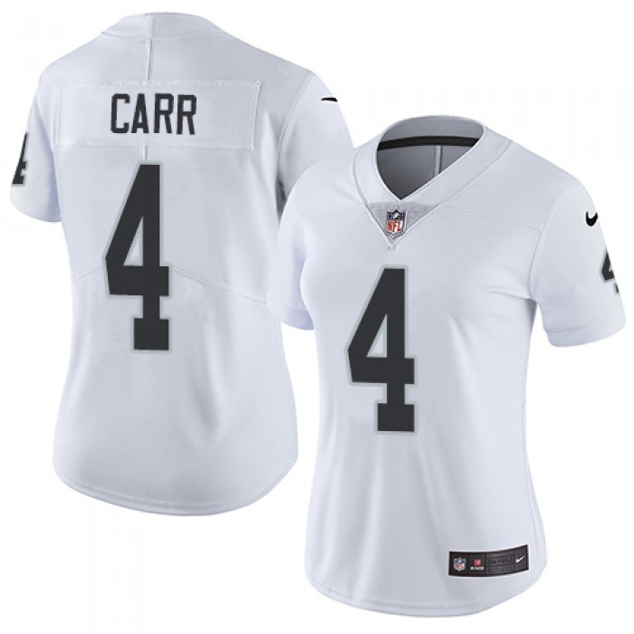 Nike Raiders #4 Derek Carr White Women's Stitched NFL Vapor Untouchable Limited Jersey