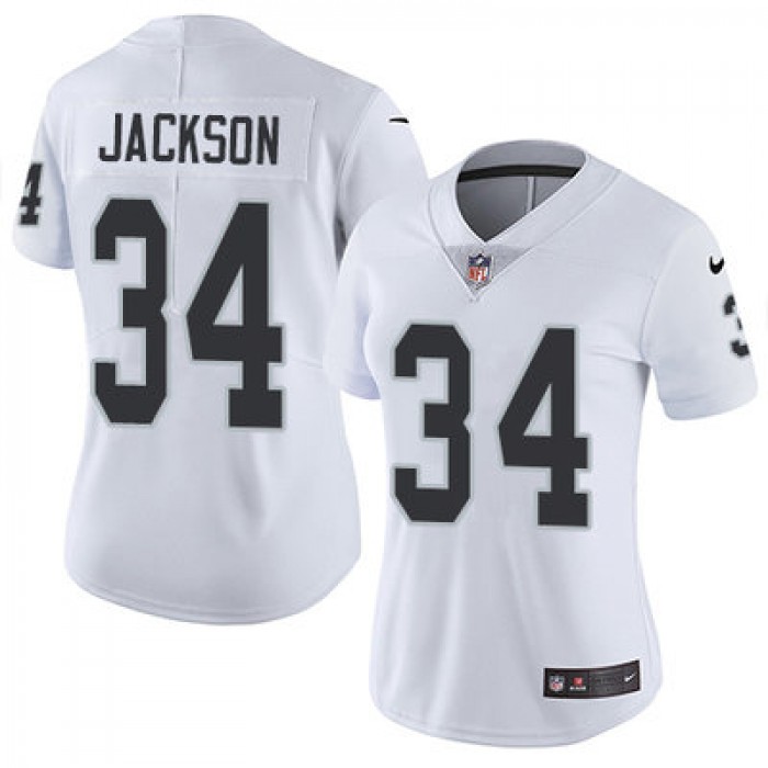 Nike Raiders #34 Bo Jackson White Women's Stitched NFL Vapor Untouchable Limited Jersey