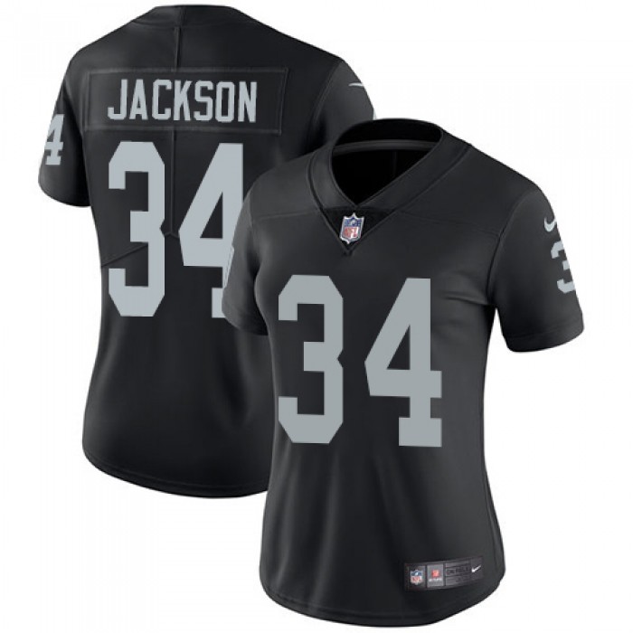 Nike Raiders #34 Bo Jackson Black Team Color Women's Stitched NFL Vapor Untouchable Limited Jersey