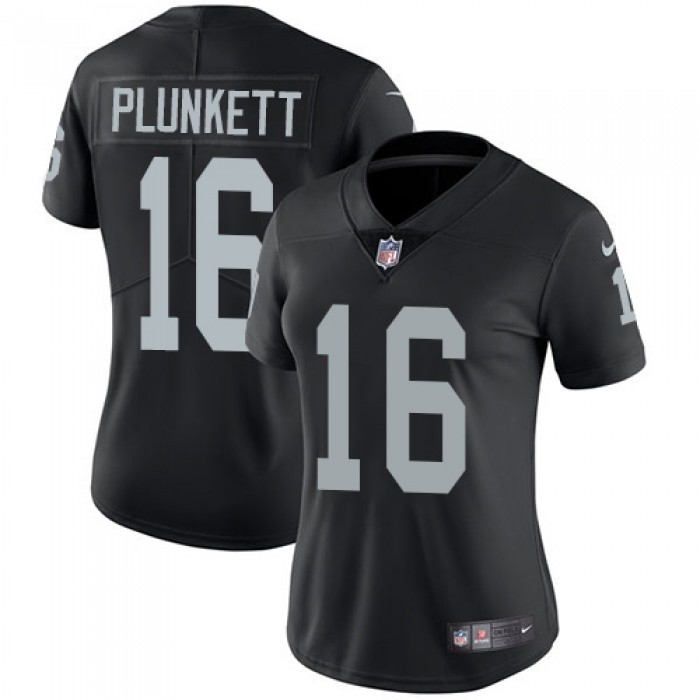 Nike Raiders #16 Jim Plunkett Black Team Color Women's Stitched NFL Vapor Untouchable Limited Jersey