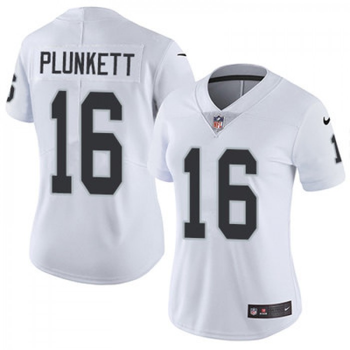 Nike Raiders #16 Jim Plunkett White Women's Stitched NFL Vapor Untouchable Limited Jersey
