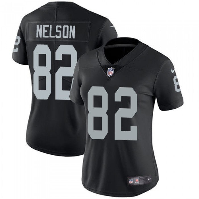 Nike Raiders #82 Jordy Nelson Black Team Color Women's Stitched NFL Vapor Untouchable Limited Jersey