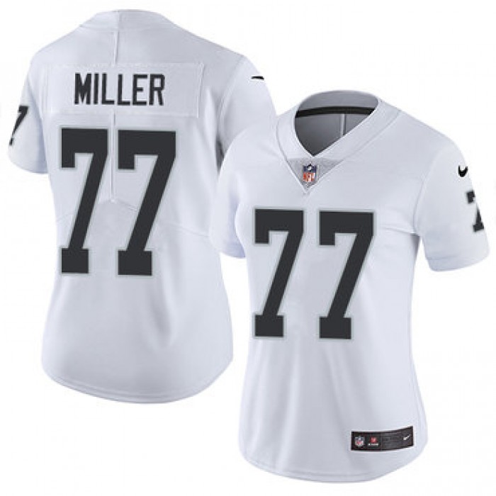 Nike Raiders #77 Kolton Miller White Women's Stitched NFL Vapor Untouchable Limited Jersey
