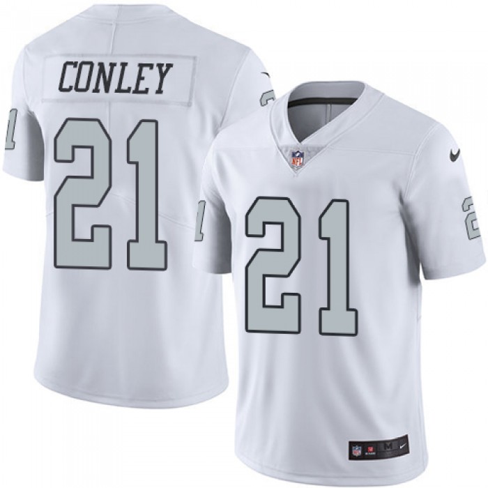 Nike Oakland Raiders #21 Gareon Conley White Men's Stitched NFL Limited Rush Jersey