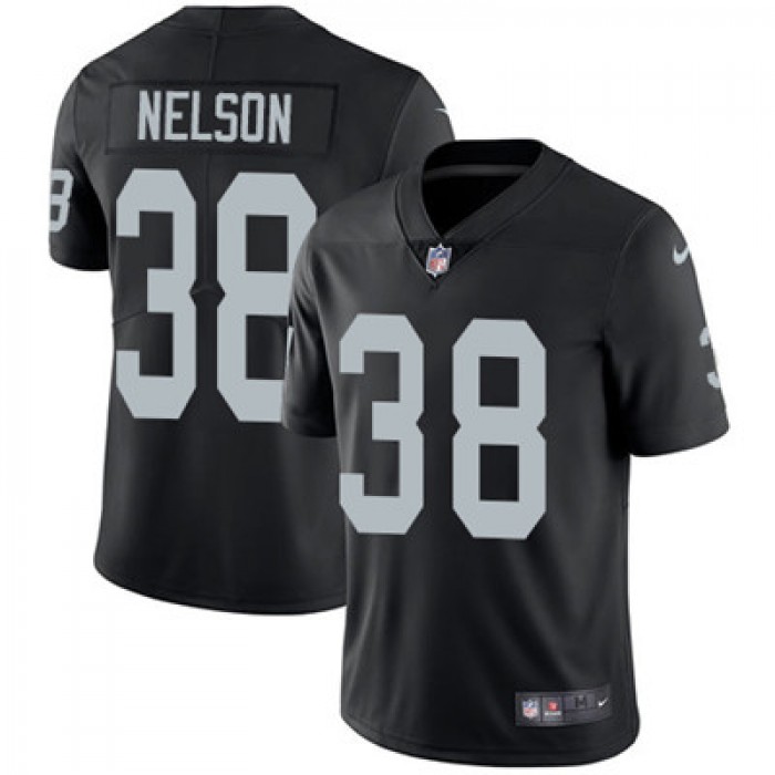 Nike Oakland Raiders #38 Nick Nelson Black Team Color Men's Stitched NFL Vapor Untouchable Limited Jersey