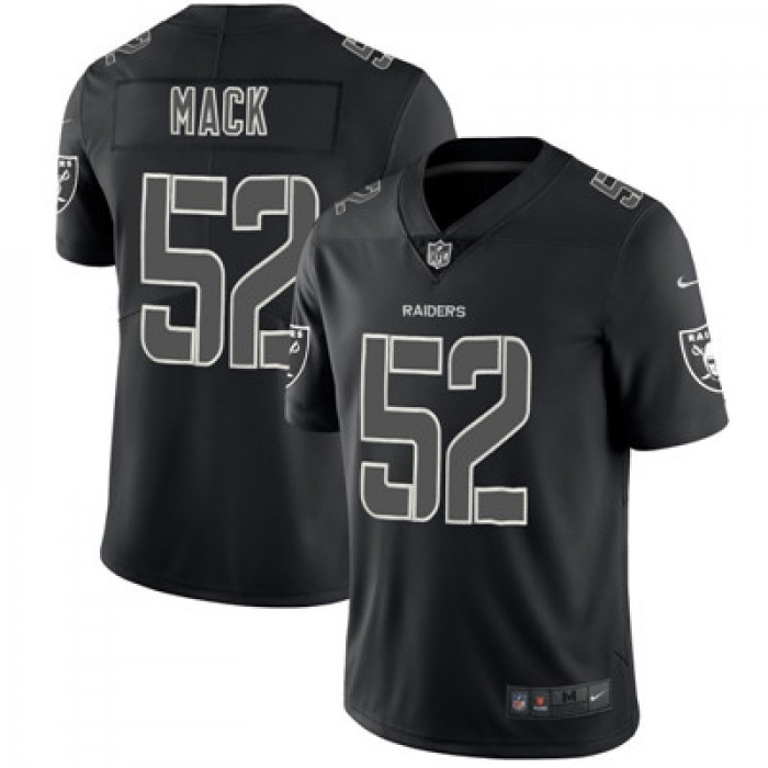 Nike Oakland Raiders #52 Khalil Mack Black Vapor Impact Limited Jersey