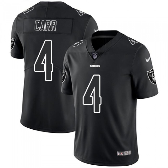 Nike Raiders #4 Derek Carr Black Men's Stitched NFL Limited Rush Impact Jersey