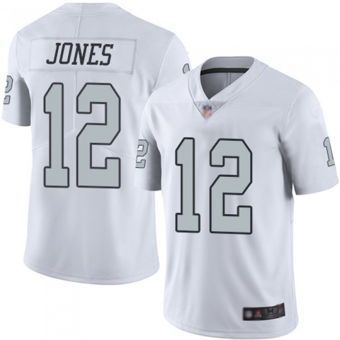Raiders #12 Zay Jones White Men's Stitched Football Limited Rush Jersey