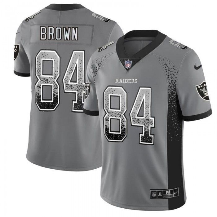 Nike Oakland Raiders 84 Antonio Brown Gray Drift Fashion Limited Jersey