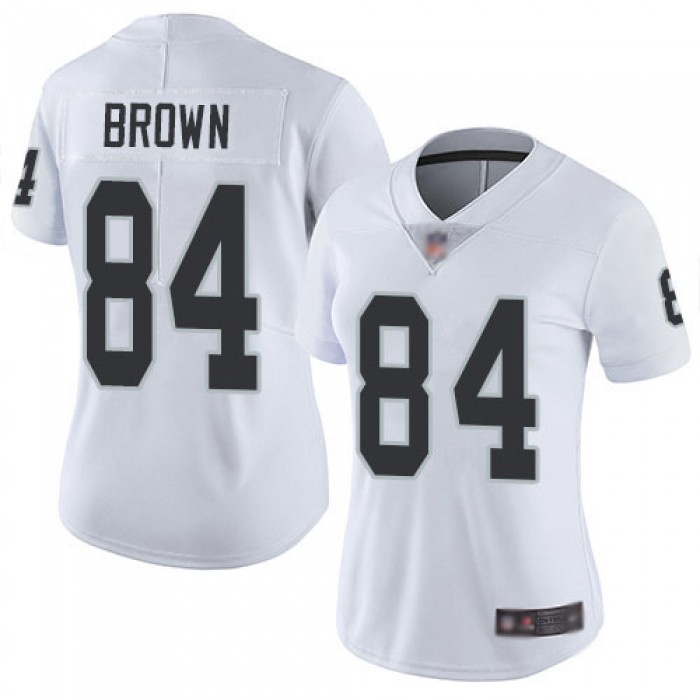 Women Oakland Raiders #84 Antonio Brown White Vapor Untouchable Limited Jersey