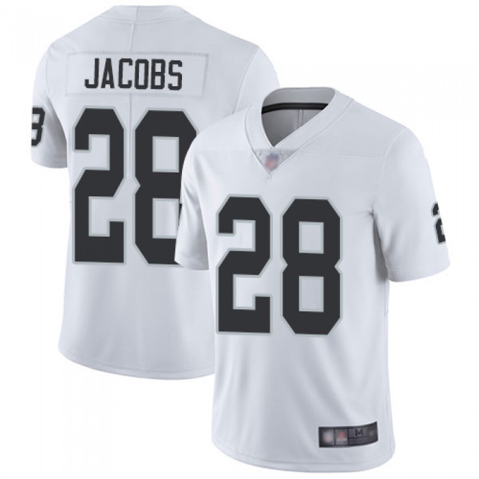 Raiders #28 Josh Jacobs White Men's Stitched Football Vapor Untouchable Limited Jersey