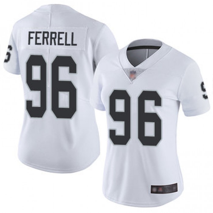 Raiders #96 Clelin Ferrell White Women's Stitched Football Vapor Untouchable Limited Jersey
