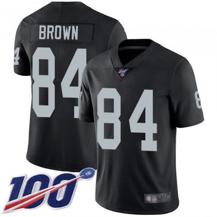 Raiders #84 Antonio Brown Black Team Color Men's Stitched Football 100th Season Vapor Limited Jersey