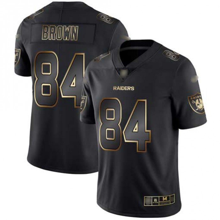 Raiders #84 Antonio Brown Black Gold Men's Stitched Football Vapor Untouchable Limited Jersey