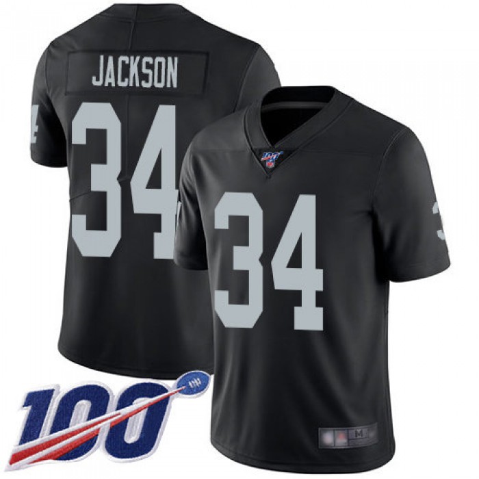 Nike Raiders #34 Bo Jackson Black Team Color Men's Stitched NFL 100th Season Vapor Limited Jersey