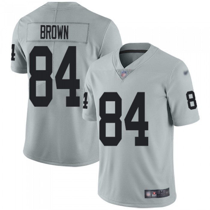 Nike Raiders #84 Antonio Brown Silver Men's Stitched NFL Limited Inverted Legend Jersey