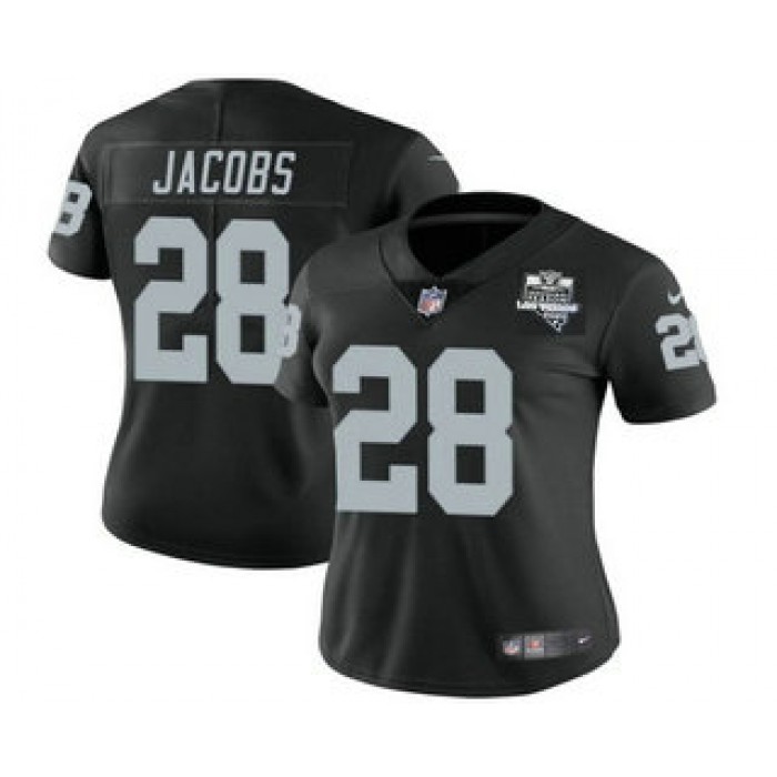 Women's Las Vegas Raiders Black #28 Josh Jacobs 2020 Inaugural Season Vapor Untouchable Limited Stitched Jersey