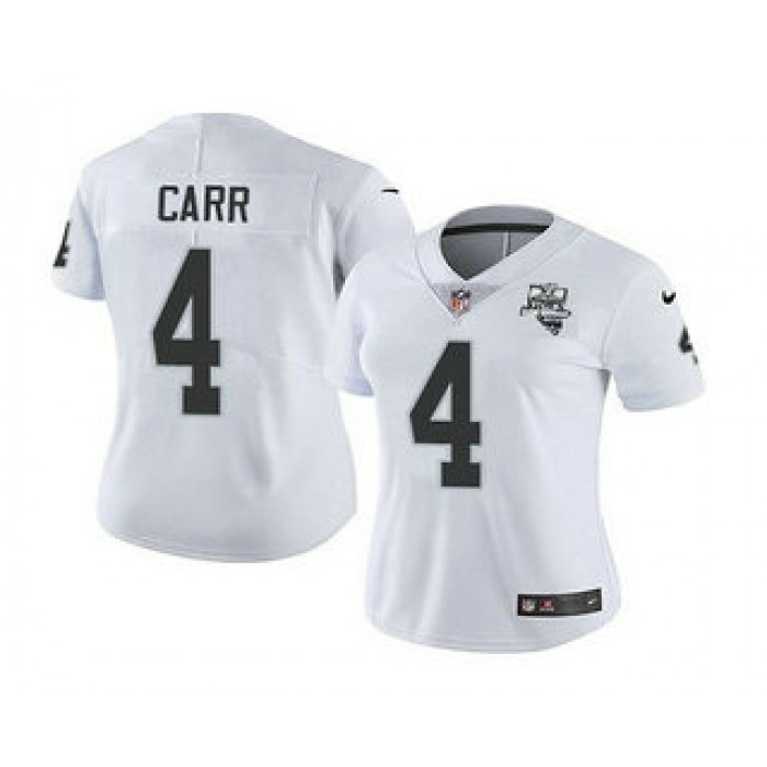 Women's Las Vegas Raiders White #4 Derek Carr 2020 Inaugural Season Vapor Untouchable Limited Stitched Jersey