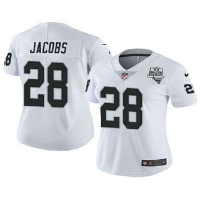Women's Las Vegas Raiders White #28 Josh Jacobs 2020 Inaugural Season Vapor Untouchable Limited Stitched Jersey