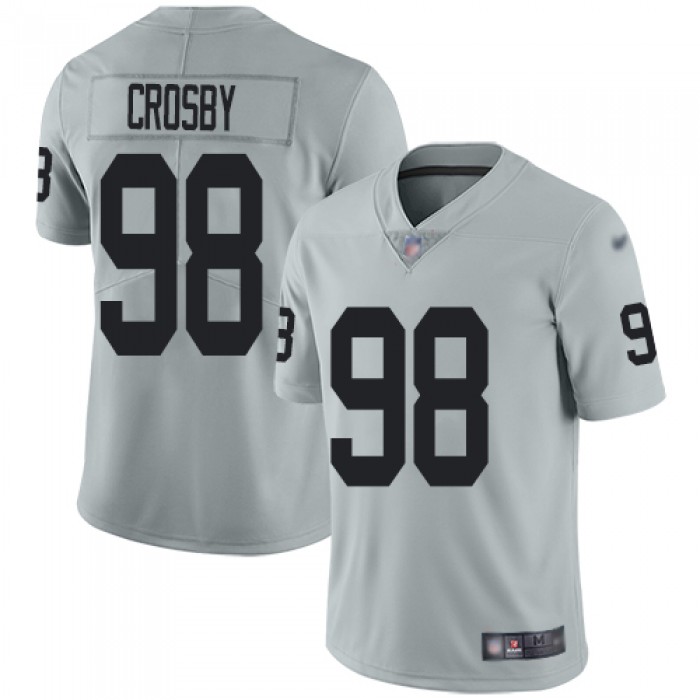 Oakland Raiders #98 Maxx Crosby Men's Silver Limited Inverted Legend Football Jersey