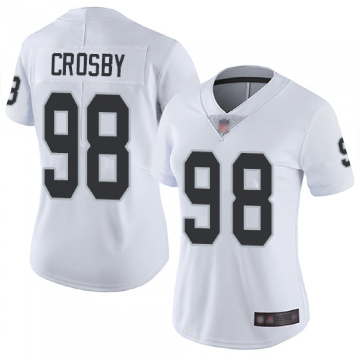 Oakland Raiders #98 Maxx Crosby Women's White Road Limited Vapor Untouchable Football Jersey