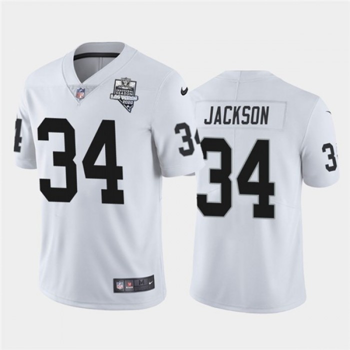 Nike Las Vegas Raiders 34 Bo Jackson White 2020 Inaugural Season Vapor Untouchable Limited Jersey