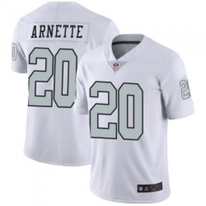 Men's Las Vegas Raiders #20 Damon Arnette Limited White Color Rush Jersey