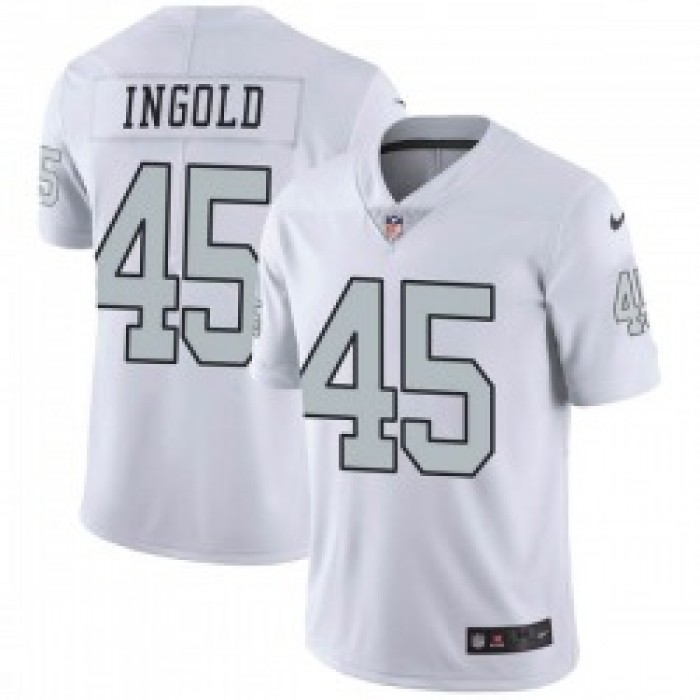 Men's Las Vegas Raiders #45 Alec Ingold Limited White Color Rush Jersey