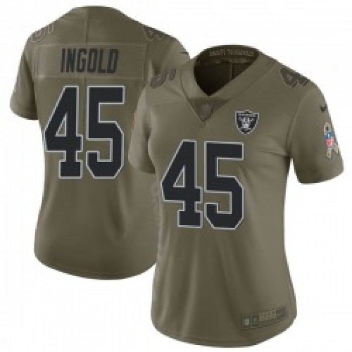 Women's Las Vegas Raiders #45 Alec Ingold Limited Green 2017 Salute to Service Jersey