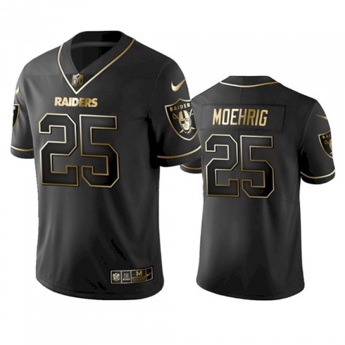 Men's Las Vegas Raiders #25 Trevon Moehrig Black Golden Edition Vapor Limited Nike Jersey