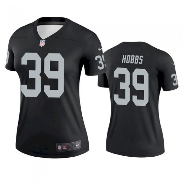 Women's Las Vegas Raiders #39 Nate Hobbs Black Legend Jersey