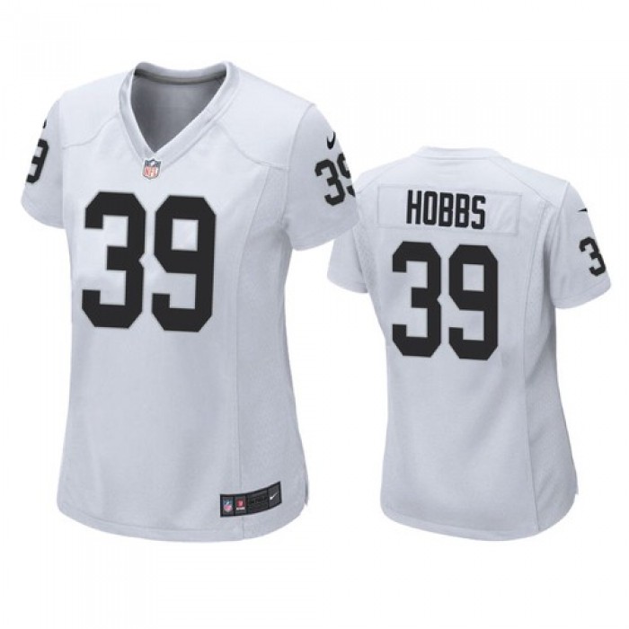 Women's Las Vegas Raiders #39 Nate Hobbs White Game Jersey
