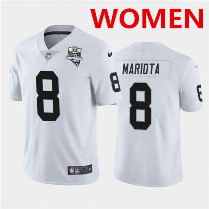 Women's nike las vegas raiders 8 marcus mariota white 2020 inaugural season vapor untouchable limited jersey