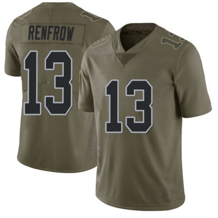Men's Raiders #13 Hunter Renfrow Olive Stitched Football Limited 2017 Salute to Service Jersey