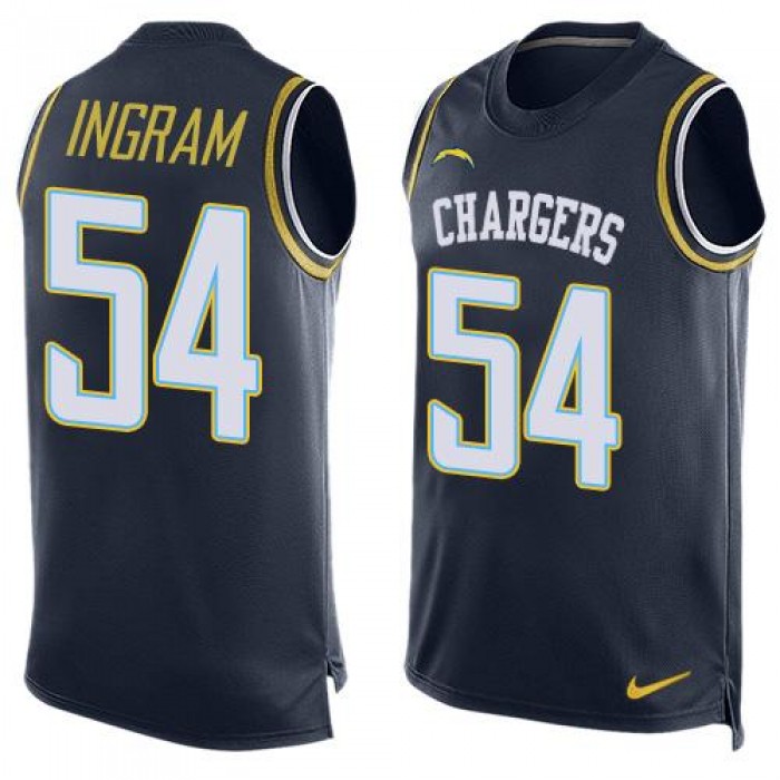 Men's San Diego Chargers #54 Melvin Ingram Navy Blue Hot Pressing Player Name & Number Nike NFL Tank Top Jersey