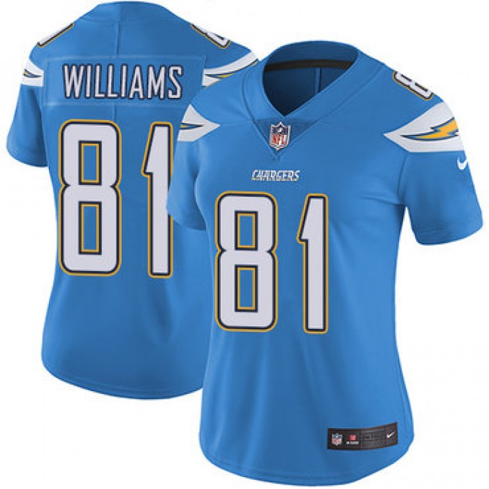 Women's Nike Chargers #81 Mike Williams Electric Blue Alternate Stitched NFL Vapor Untouchable Limited Jersey