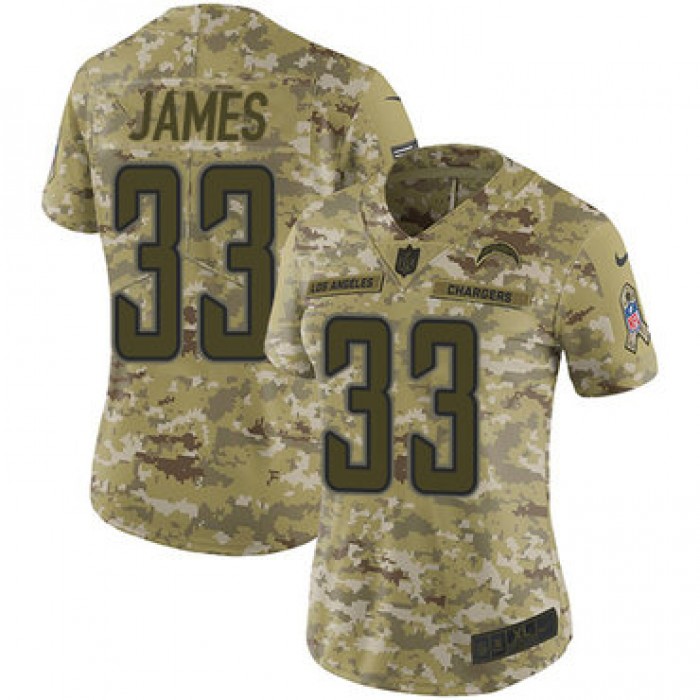 Nike Chargers #33 Derwin James Camo Women's Stitched NFL Limited 2018 Salute to Service Jersey
