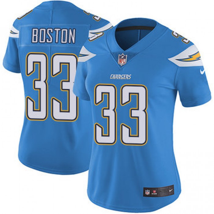 Women's Nike Los Angeles Chargers #33 Tre Boston Electric Blue Alternate Stitched NFL Vapor Untouchable Limited Jersey