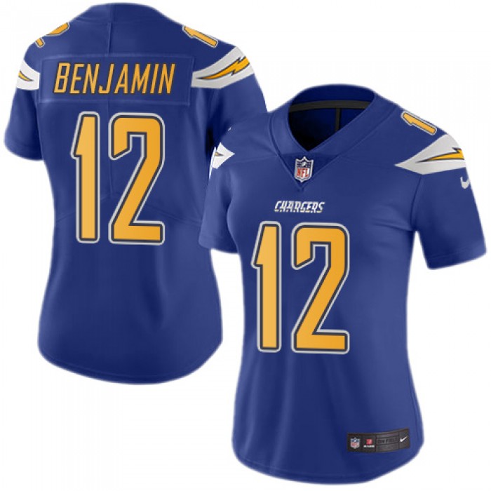 Women's Nike Los Angeles Chargers #12 Travis Benjamin Electric Blue Stitched NFL Limited Rush Jersey