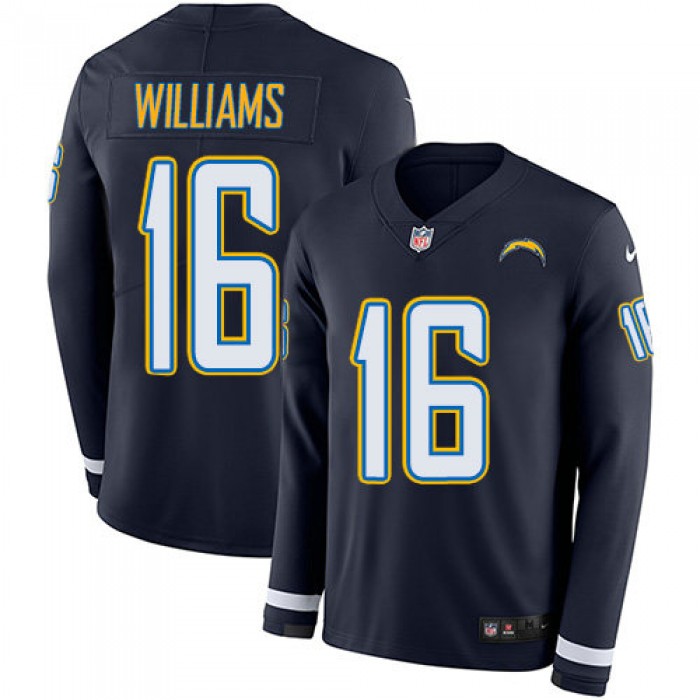 Nike Chargers 16 Tyrell Williams Navy Blue Team Color Men's Stitched NFL Limited Therma Long Sleeve Jersey