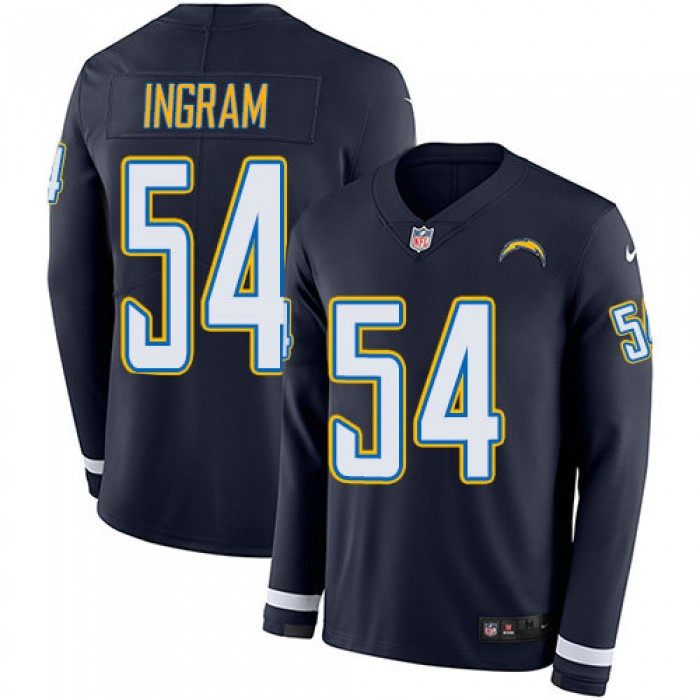 Nike Chargers 54 Melvin Ingram Navy Blue Team Color Men's Stitched NFL Limited Therma Long Sleeve Jersey