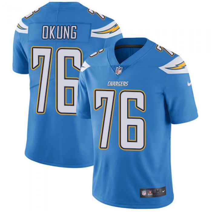 Nike Chargers #76 Russell Okung Electric Blue Alternate Men's Stitched NFL Vapor Untouchable Limited Jersey