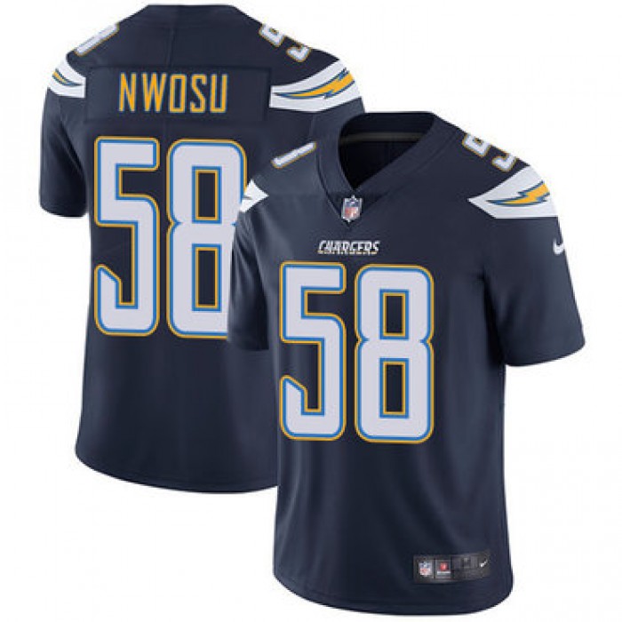 Nike Chargers #58 Uchenna Nwosu Navy Blue Team Color Men's Stitched NFL Vapor Untouchable Limited Jersey