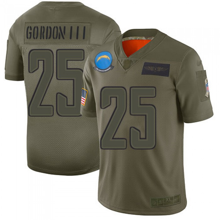 Nike Chargers #25 Melvin Gordon III Camo Men's Stitched NFL Limited 2019 Salute To Service Jersey