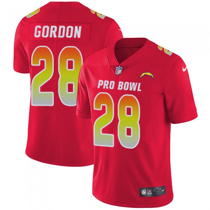 Nike Los Angeles Chargers #28 Melvin Gordon Red Men's Stitched NFL Limited AFC 2019 Pro Bowl Jersey