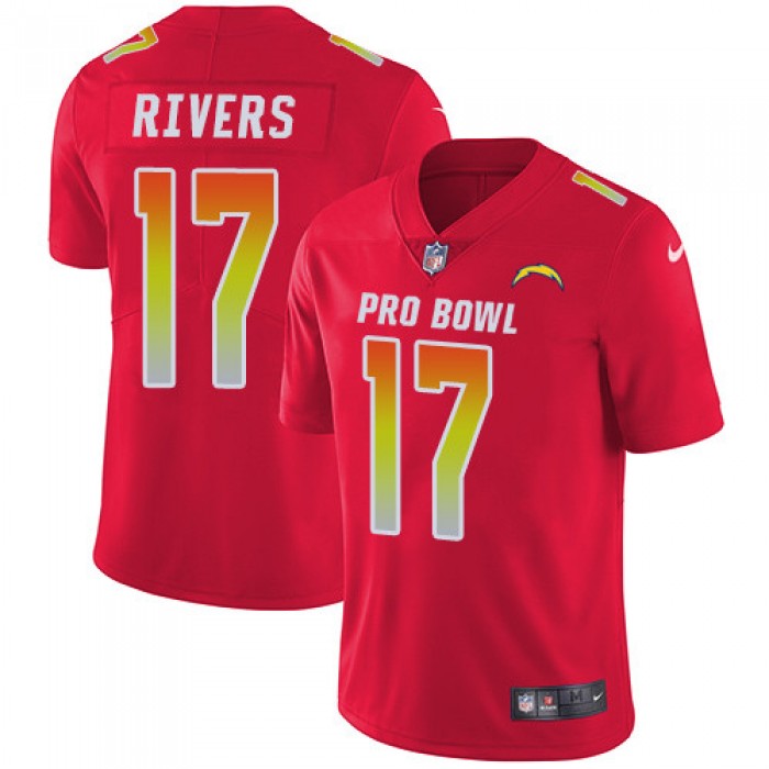 Nike Los Angeles Chargers #17 Philip Rivers Red Men's Stitched NFL Limited AFC 2019 Pro Bowl Jersey