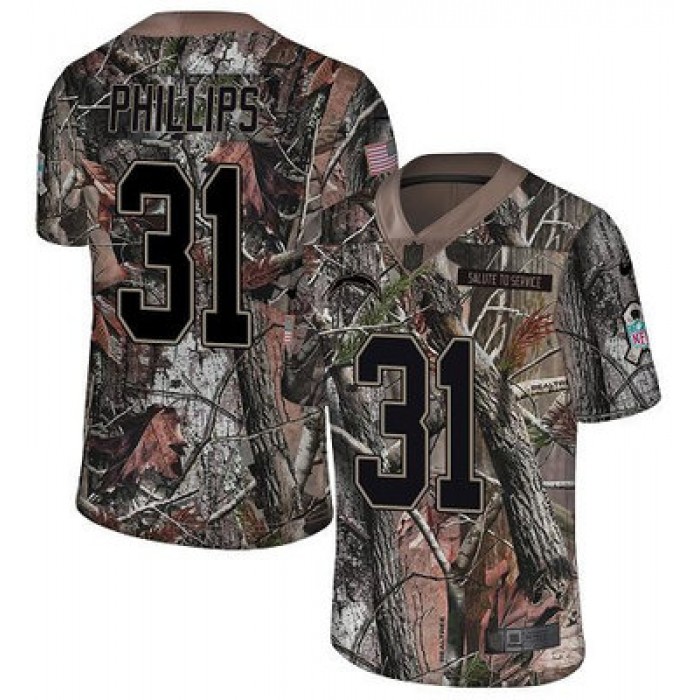 Nike Chargers #31 Adrian Phillips Camo Men's Stitched NFL Limited Rush Realtree Jersey