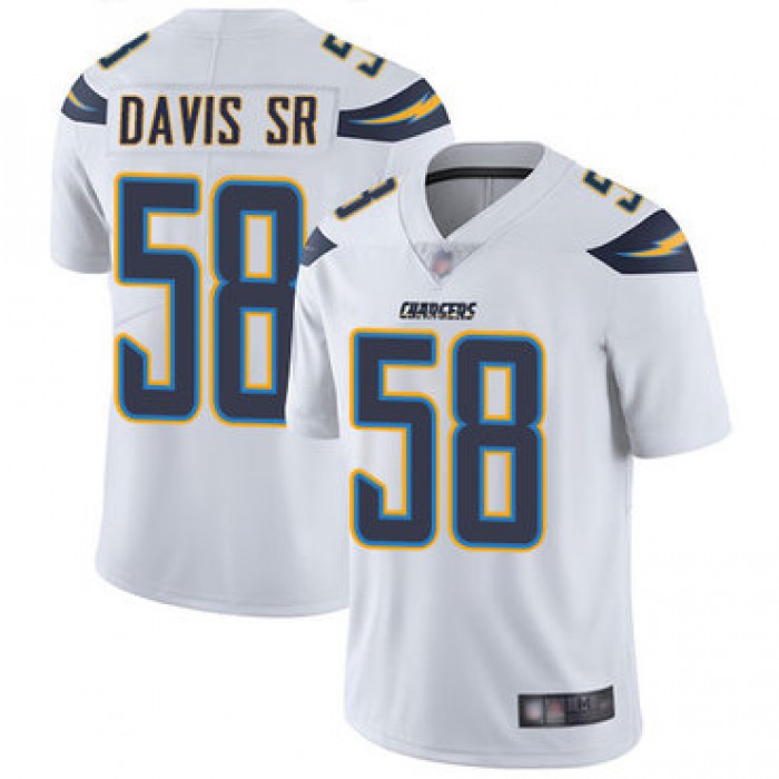 Chargers #58 Thomas Davis Sr White Men's Stitched Football Vapor Untouchable Limited Jersey